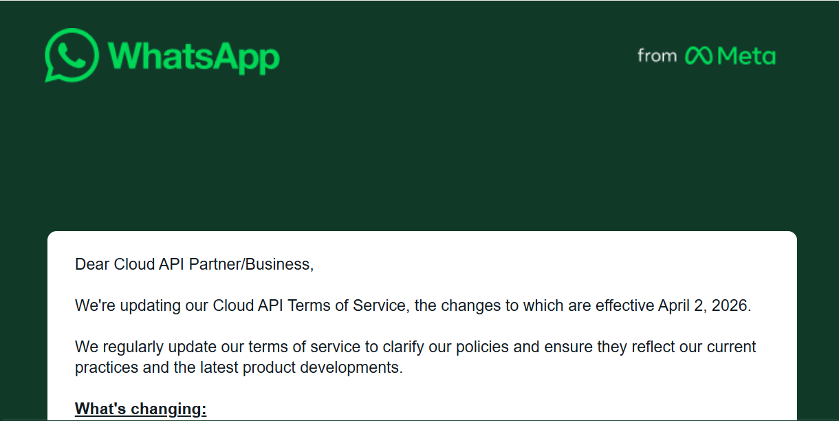 What is the new contacts list feature in WhatsApp Business that will take effect in April 2026