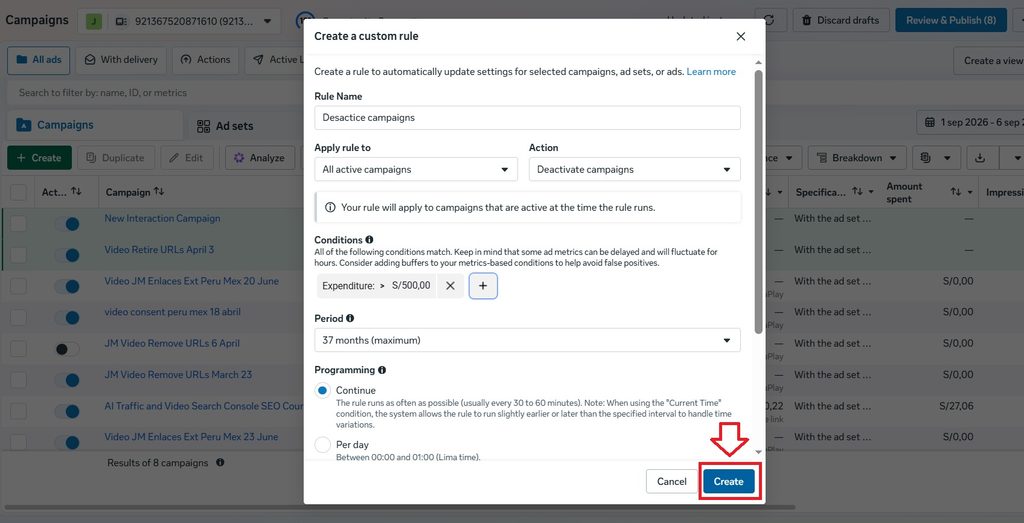 create automatic rule