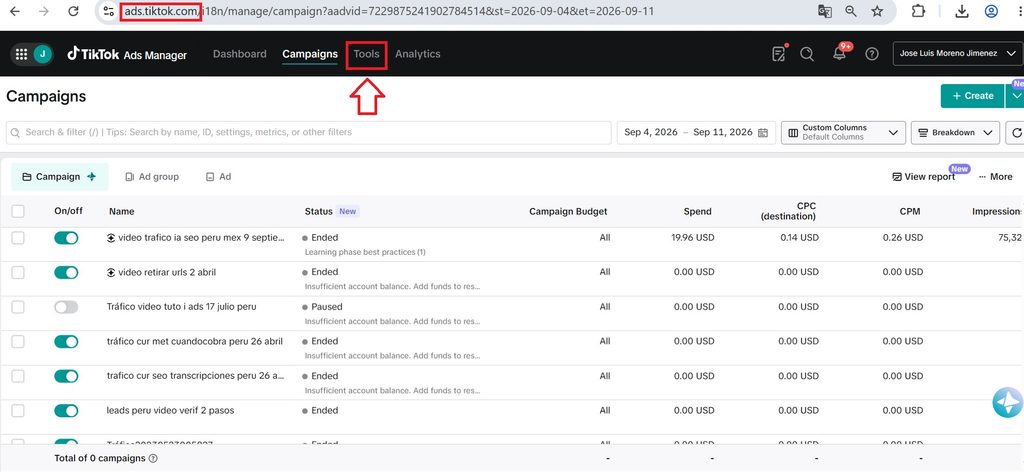 tools tiktok ads manager