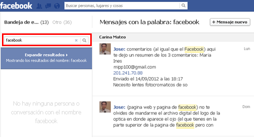 mensajes privados facebook