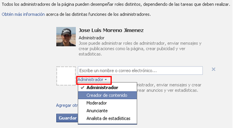 administradores facebook