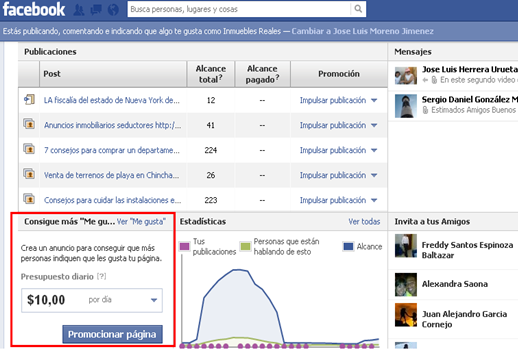 paginas promocionadas publicidad de facebook