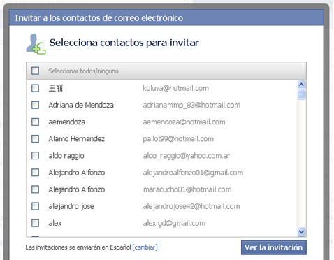 seleccionar contactos