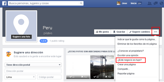 Como hacer reclamos en Facebook sobre páginas Check In de nuestro negocio local