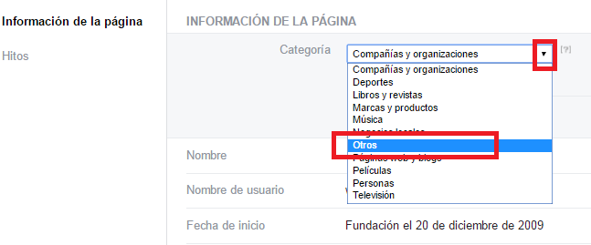 Como cambiar la categoría de nuestra página de Facebook | Jose Luis Moreno  Jimenez