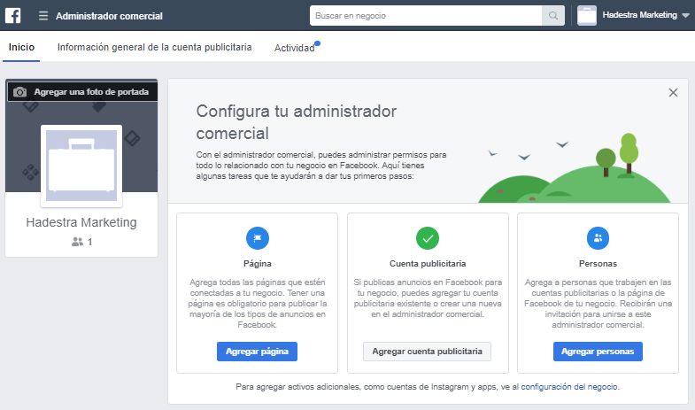 administrador comercial facebook