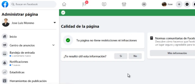 Cómo ver el nivel de calidad de nuestra página de Facebook