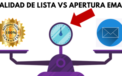 calidad de lista de suscriptores vs apertura de email