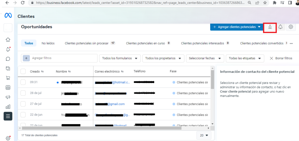 Cómo acceder a los clientes potenciales generados en Facebook Ads