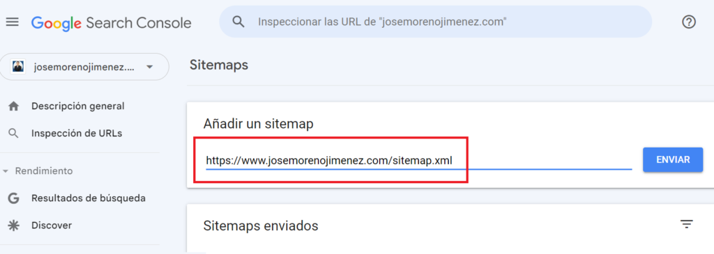 enviar sitemap