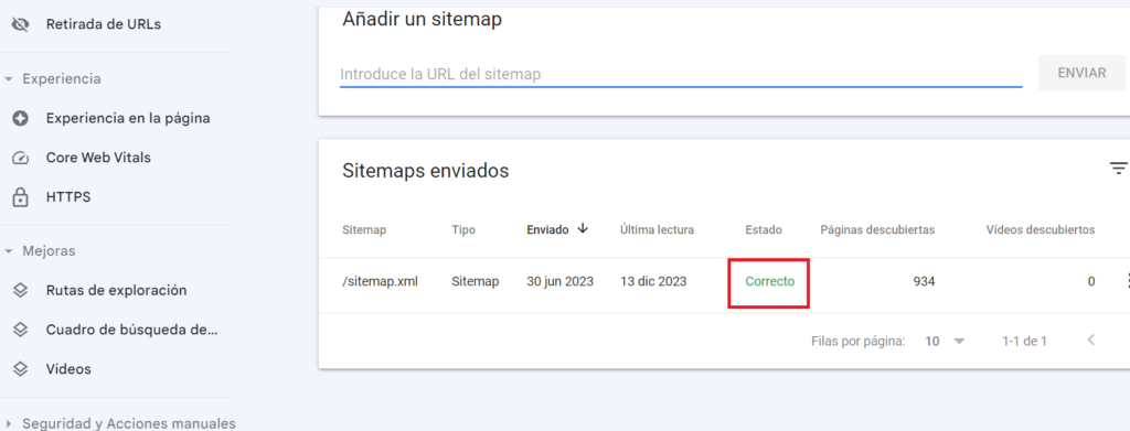 sitemap google correcto