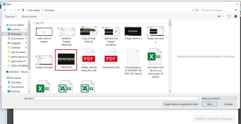 elegir imagen para subir