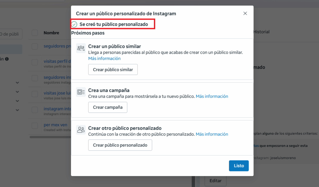 se creo publico personalizado