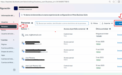 Como nombrar un administrador en Meta Ads (portafolio comercial de Meta)