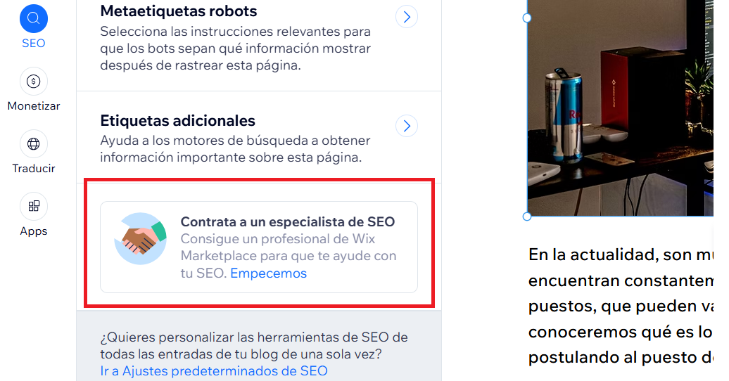 ¿Qué tan «objetivos» son los profesionales SEO recomendados por Wix?