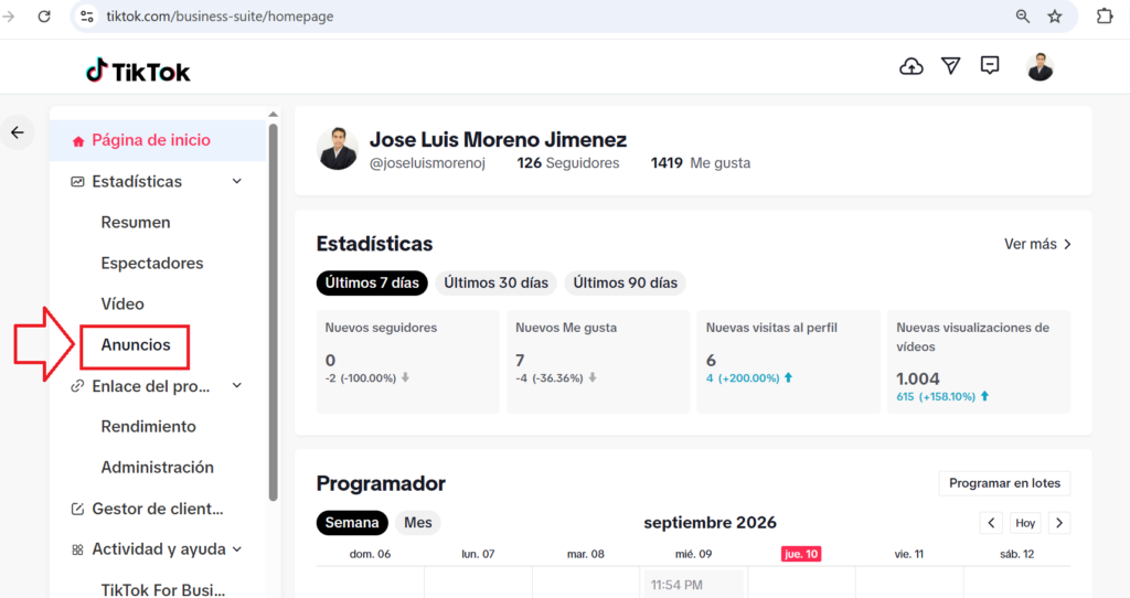 seccion anuncios en tiktok 